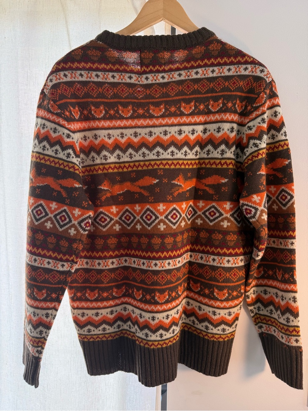 Kiel James Patrick Fantastic Mr. Fox Sweater Crewneck in Brown, size M - Picture 4 of 4